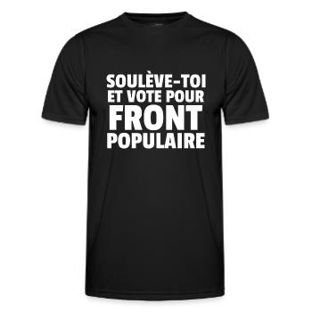 Front populaire - élections législatives 2024 - T-shirt sport Homme - noir - Devant - AI Model Male 178 dark (178cm)