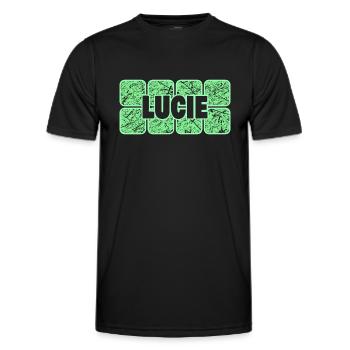Prénom Lucie - T-shirt sport Homme - noir - Devant - AI Model Male 178 dark (178cm)