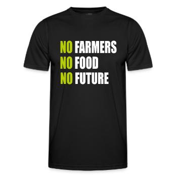 Démo démo sans agriculteurs no foods sans avenir - T-shirt sport Homme - noir - Devant - AI Model Male 178 dark (178cm)