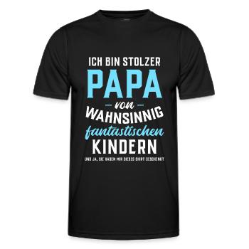 Ich bin stolzer Papa von fantastischen Kindern - Männer Funktions-T-Shirt - Schwarz - Vorne - AI Model Male 178 dark (178cm)