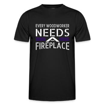 present geek apprentice jackhammer tools - Men's Functional T-Shirt - black - Front - AI Model Male 178 dark (178cm)