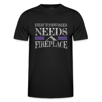 carpenter funny sayings jackhammer - Men's Functional T-Shirt - black - Front - AI Model Male 178 dark (178cm)