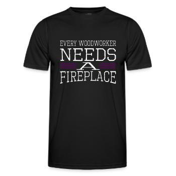 chainsaw carpenter woodcutter - Men's Functional T-Shirt - black - Front - AI Model Male 178 dark (178cm)