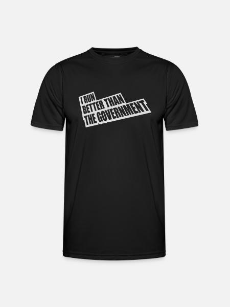 run better than government - Männer Funktions-T-Shirt - Schwarz