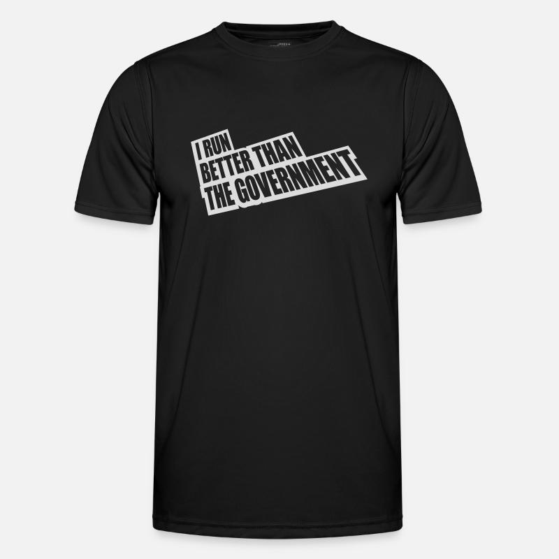 run better than government - Men's Functional T-Shirt - black