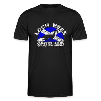 Grunge Nessie Loch Ness Écosse Drapeau - T-shirt sport Homme - noir - Devant - AI Model Male 178 dark (178cm)