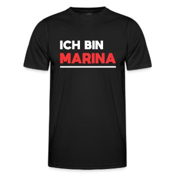 Marina Name Spruch für stolze Marinas - Männer Funktions-T-Shirt - Schwarz - Vorne - AI Model Male 178 dark (178cm)