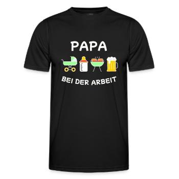 Papa Vater Vatertag Geburtstag Baby Grillen Bier - Männer Funktions-T-Shirt - Schwarz - Vorne - AI Model Male 178 dark (178cm)