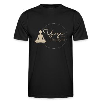 Yoga is a lifestyle - Men's Functional T-Shirt - black - Front - AI Model Male 178 dark (178cm)