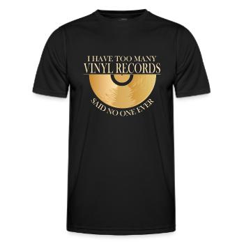 Zu Viele Vinylplatten Sagt Niemand Jemals - Männer Funktions-T-Shirt - Schwarz - Vorne - AI Model Male 178 dark (178cm)
