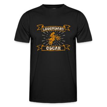 Motorrad Oscar - Männer Funktions-T-Shirt - Schwarz - Vorne - AI Model Male 178 dark (178cm)