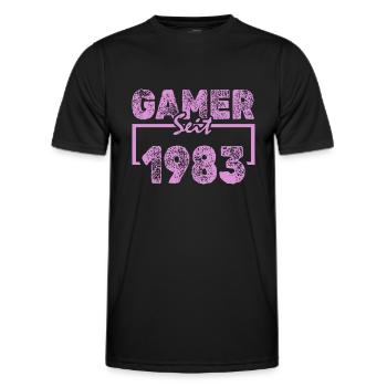 Spielen 1983 - Männer Funktions-T-Shirt - Schwarz - Vorne - AI Model Male 178 dark (178cm)