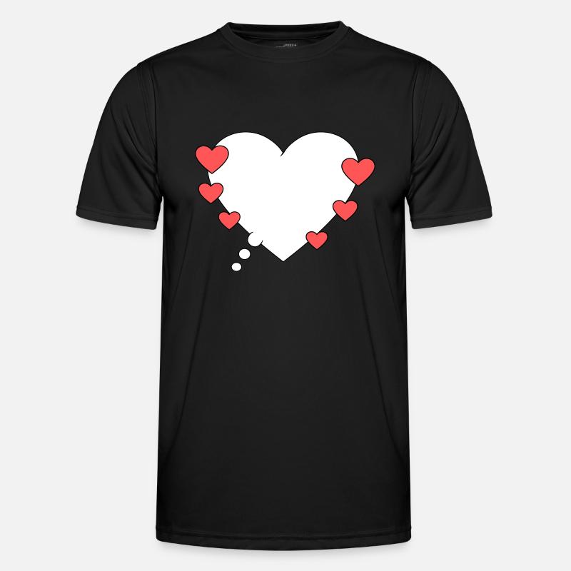 Denkblase mit Herzen Männer Funktions-T-Shirt