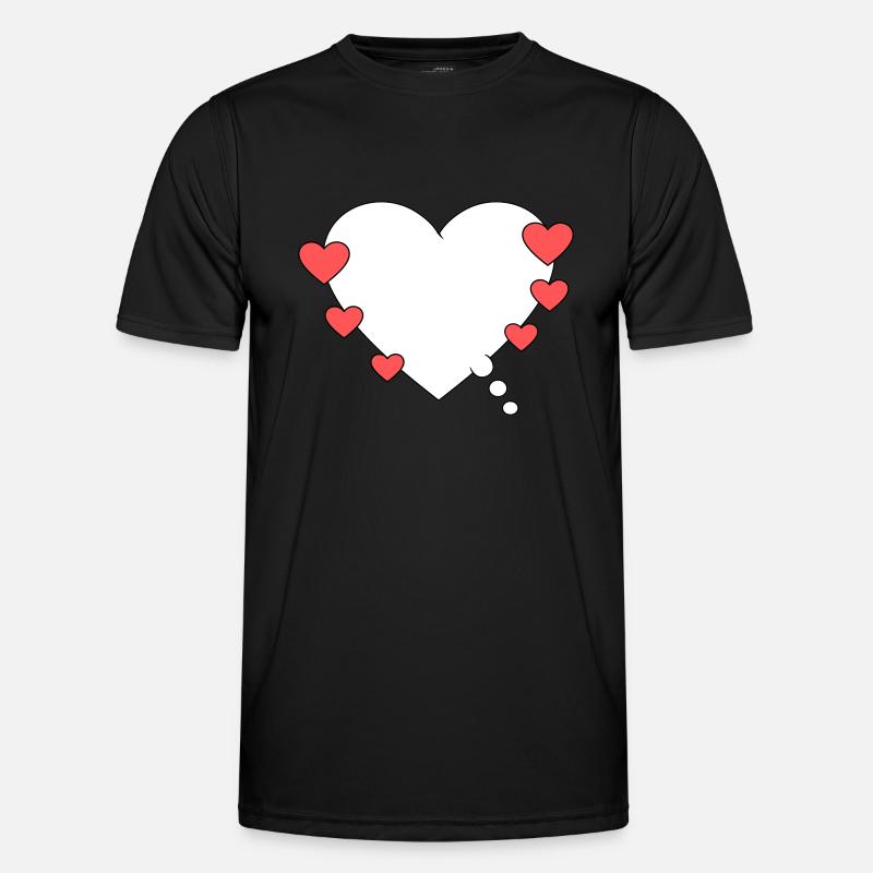 Thought bubble with heart - Men's Functional T-Shirt - black