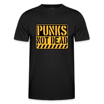 punks not dead Zitat - Männer Funktions-T-Shirt - Schwarz - Vorne - AI Model Male 178 dark (178cm)