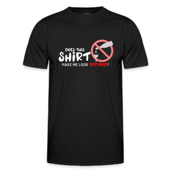Sehe ich mit diesem Hemd wie ein Rentner aus? Alko - Männer Funktions-T-Shirt - Schwarz - Vorne - AI Model Male 178 dark (178cm)