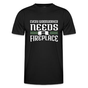 tree feller arboriculture jackhammer - Men's Functional T-Shirt - black - Front - AI Model Male 178 dark (178cm)