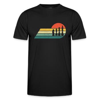 Schach retro Hobby - Männer Funktions-T-Shirt - Schwarz - Vorne - AI Model Male 178 dark (178cm)