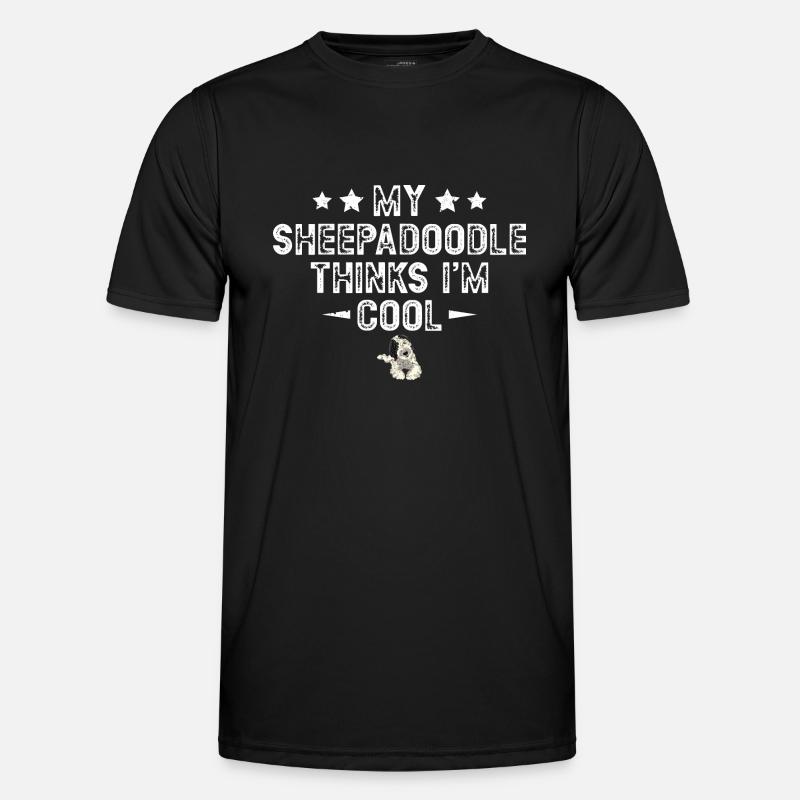 Sheepadoodle Doodle Hund - Männer Funktions-T-Shirt - Schwarz