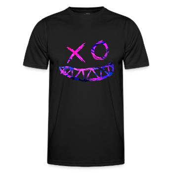 Zwinker Smiley - Rave - Männer Funktions-T-Shirt - Schwarz - Vorne - AI Model Male 178 dark (178cm)