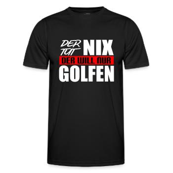 Der tut nix der will nur golfen Fun T-Shirt Party - Männer Funktions-T-Shirt - Schwarz - Vorne - AI Model Male 178 dark (178cm)