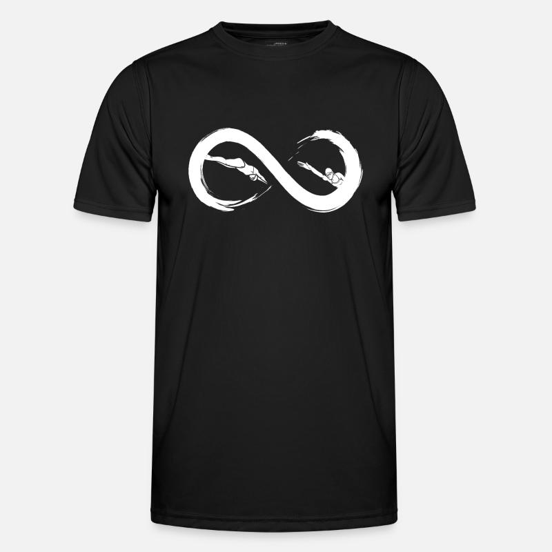 Infinity-Schwimmen - Männer Funktions-T-Shirt - Schwarz