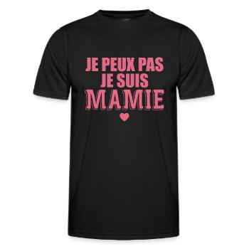 Je Peux Pas Je Suis Mamie Cadeau Mamie - T-shirt sport Homme - noir - Devant - AI Model Male 178 dark (178cm)