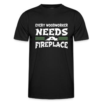Present Idea Jackhammer Carpenter - Men's Functional T-Shirt - black - Front - AI Model Male 178 dark (178cm)