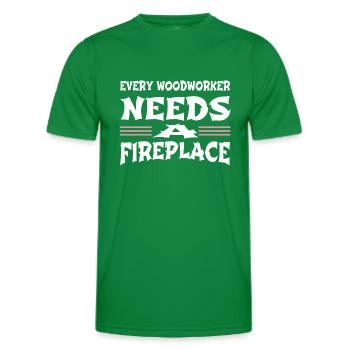 Bday Funny Carpenter Woodworking - Men's Functional T-Shirt - kelly green - Front - AI Model Male 178 dark (178cm)