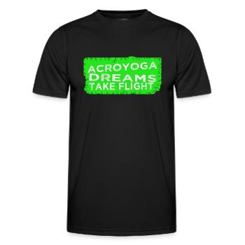 yoga happy strength training body positivity fun - Männer Funktions-T-Shirt - Schwarz - Vorne - AI Model Male 178 dark (178cm)