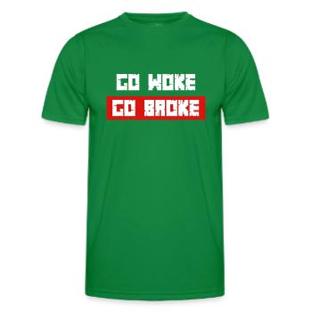 Go Woke Go pleite - Männer Funktions-T-Shirt - Kelly Green - Vorne - AI Model Male 178 dark (178cm)