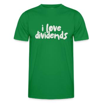 I love dividends - Men's Functional T-Shirt - kelly green - Front - AI Model Male 178 dark (178cm)
