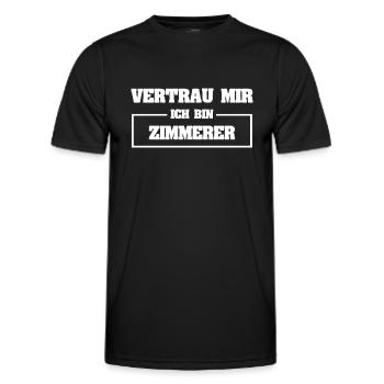 Zimmerer - Männer Funktions-T-Shirt - Schwarz - Vorne - AI Model Male 178 dark (178cm)