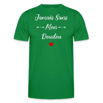 Jamais sans mon Doudou - T-shirt sport Homme - vert - Devant - AI Model Male 178 dark (178cm)
