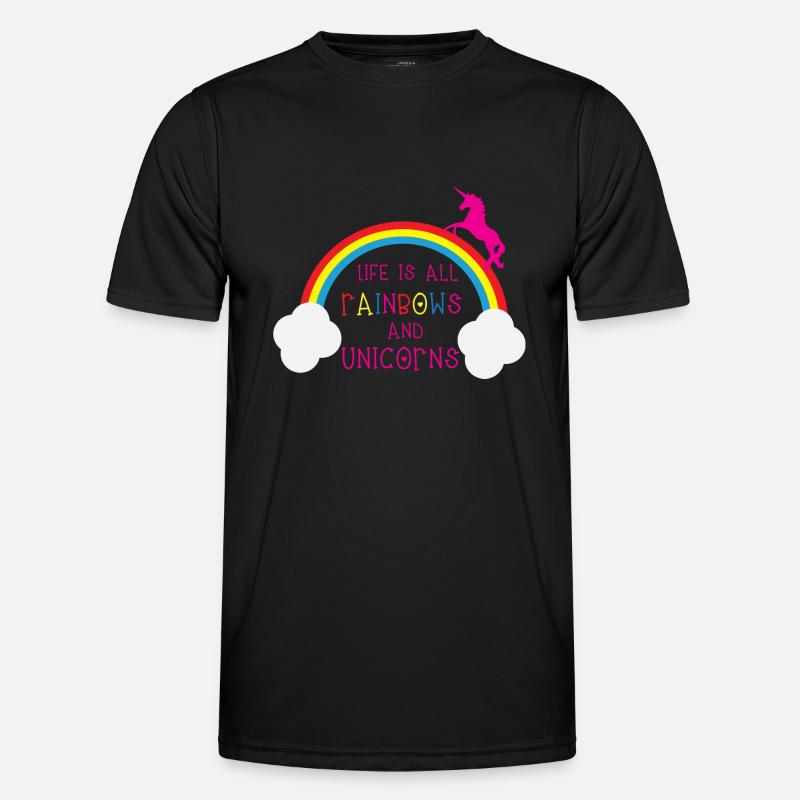 Rainbows & Unicorns - Männer Funktions-T-Shirt - Schwarz