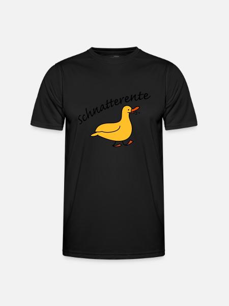 Schnatterente - Männer Funktions-T-Shirt - Schwarz
