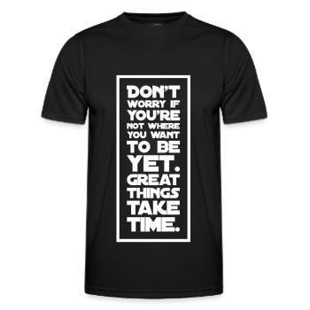 Lebensfreude - Männer Funktions-T-Shirt - Schwarz - Vorne - AI Model Male 178 dark (178cm)