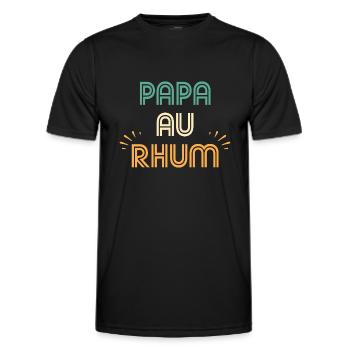 Papa au rhum - T-shirt sport Homme - noir - Devant - AI Model Male 178 dark (178cm)