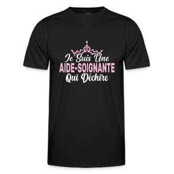 Je Suis Une Aide Soignante Qui Déchire Cadeau - T-shirt sport Homme - noir - Devant - AI Model Male 178 dark (178cm)