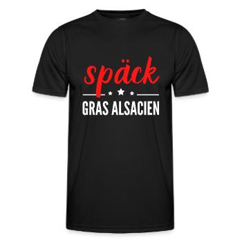 späck gras alsacien - T-shirt sport Homme - noir - Devant - AI Model Male 178 dark (178cm)