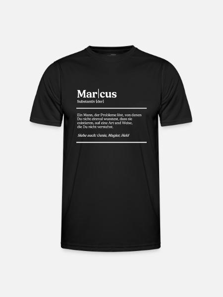 Marcus Name Definition Design für stolze Marcus - Männer Funktions-T-Shirt - Schwarz