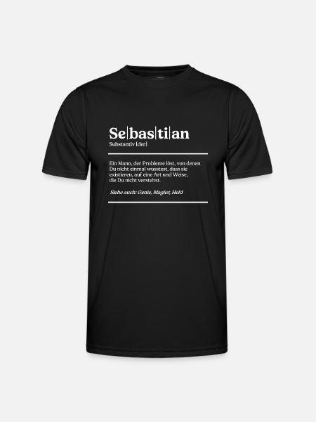 Sebastian Definition Design für stolze Sebastians - Männer Funktions-T-Shirt - Schwarz