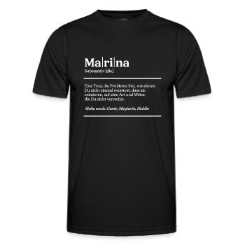 Marina Name Definition Design für stolze Marinas - Männer Funktions-T-Shirt - Schwarz - Vorne - AI Model Male 178 dark (178cm)