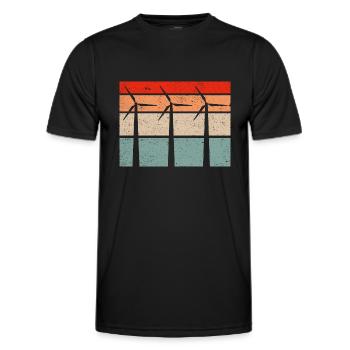 Technicien d’éolienne énergie éolienne de parc éolien - T-shirt sport Homme - noir - Devant - AI Model Male 178 dark (178cm)