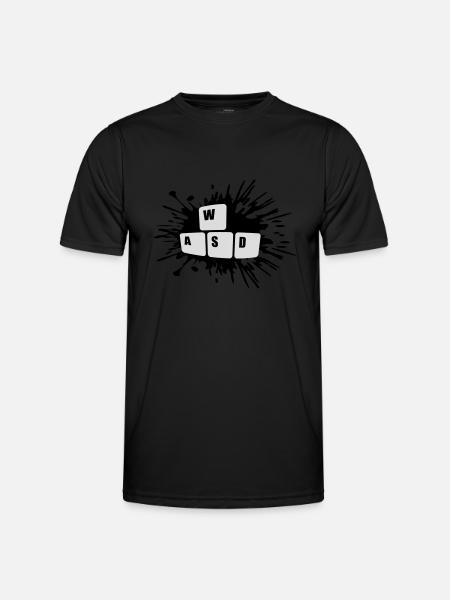 Keyboard Keys Gamer WASD - Men's Functional T-Shirt - black