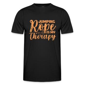 Jumping Rope Is My Therapy - Jump Rope Fitness - Men's Functional T-Shirt - black - Front - AI Model Male 178 dark (178cm)