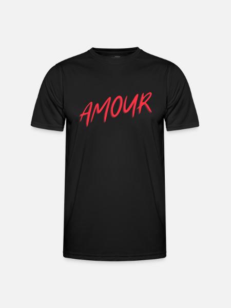 "Amour" red, design t-shirt - Men's Functional T-Shirt - black
