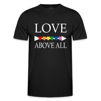Love above all else - Men's Functional T-Shirt - black - Front - AI Model Male 178 dark (178cm)