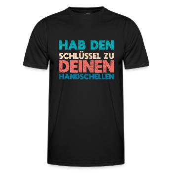Hab Den Schlüssel Zu Deinen Handschellen - Männer Funktions-T-Shirt - Schwarz - Vorne - AI Model Male 178 dark (178cm)