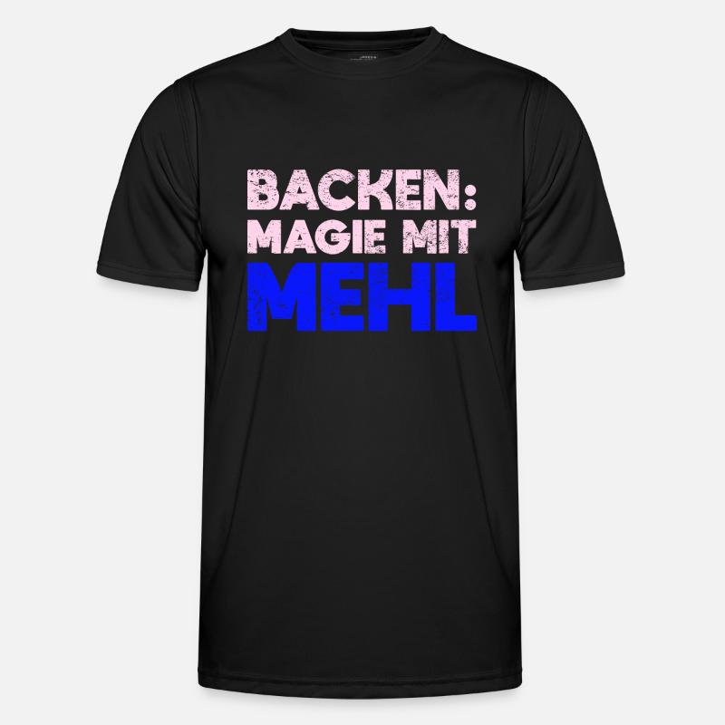 Backen: Magie Mit Mehl - Männer Funktions-T-Shirt - Schwarz